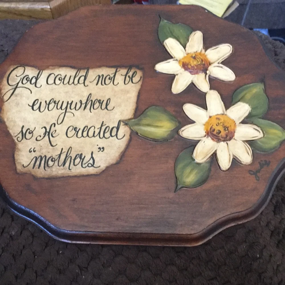 God created mothers plaque